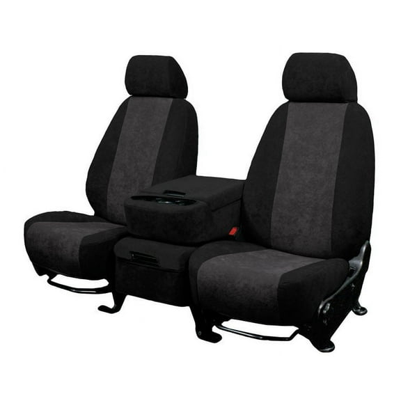 CalTrend Rear 50/50 Split Bench MicroSuede Seat Covers for 2011-2013 Ford Explorer - FD398-03SB Charcoal Insert with Black Trim