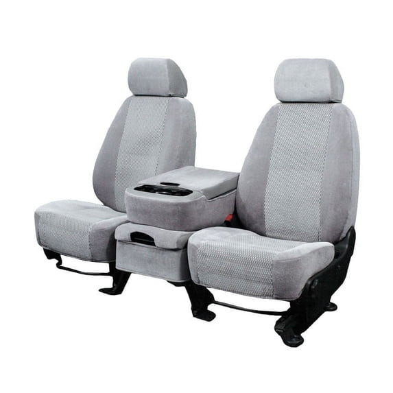CalTrend Rear 50/50 Split Bench O.E. Velour Seat Covers for 2003-2006 Chevy/GMC Suburban|Yukon|Tahoe 1500-2500 - CV335-08RS Light Grey Monarch Insert with Classic Trim