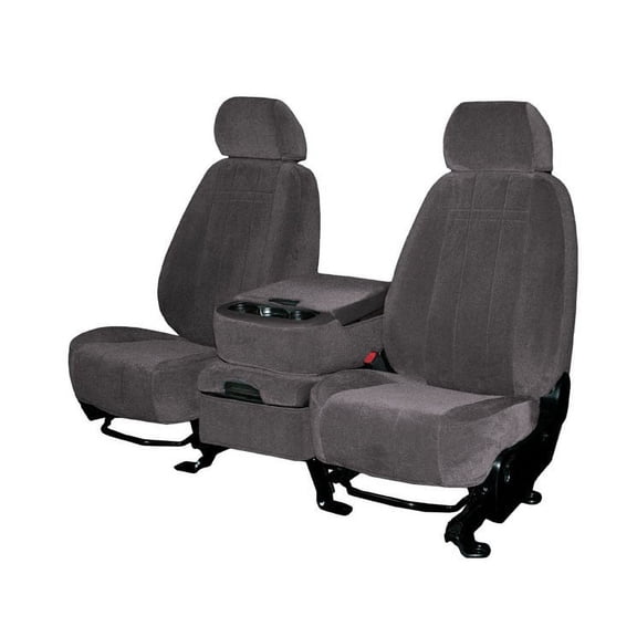 CalTrend Rear 50/50 Split Bench O.E. Velour Seat Covers for 2009-2019 Ford Flex - FD406-03RA Charcoal Classic Insert and Trim