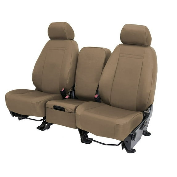 CalTrend Rear 60/40 Split Back & Solid Cushion Cordura Seat Covers for 2013-2019 Nissan Sentra - NS227-06CA Beige Insert and Trim