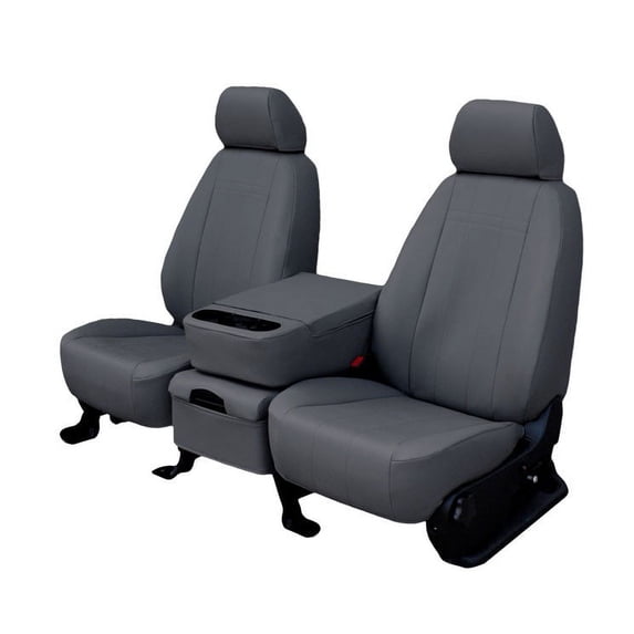 CalTrend Rear 60/40 Split Back & Solid Cushion Faux Leather Seat Covers for 2000-2002 Saturn SL2 - ST364-03LX Charcoal Insert and Trim