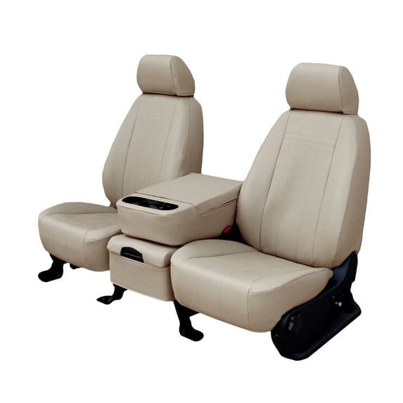 CalTrend Rear 60/40 Split Back & Solid Cushion Faux Leather Seat Covers for 2012-2016 Kia Rio - KA133-05LX Sandstone Insert and Trim