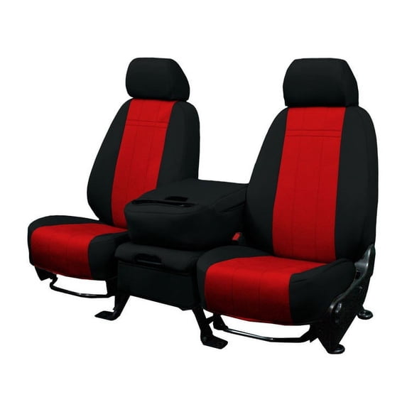 CalTrend Rear 60/40 Split Back & Solid Cushion NeoPrene Seat Covers for 2016-2018 Mazda CX-3 - MA150-02PP Red Insert with Black Trim