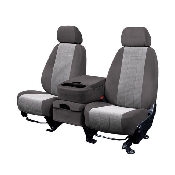 CalTrend Rear 60/40 Split Back & Solid Cushion O.E. Velour Seat Covers for 2007-2010 Chevy Aveo - CV432-03RR Charcoal Premier Insert with Classic Trim