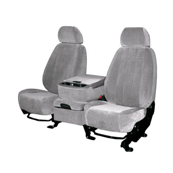 CalTrend Rear 60/40 Split Back & Solid Cushion O.E. Velour Seat Covers for 2020-2022 Subaru Outback - SU154-08RA Light Grey Classic Insert and Trim
