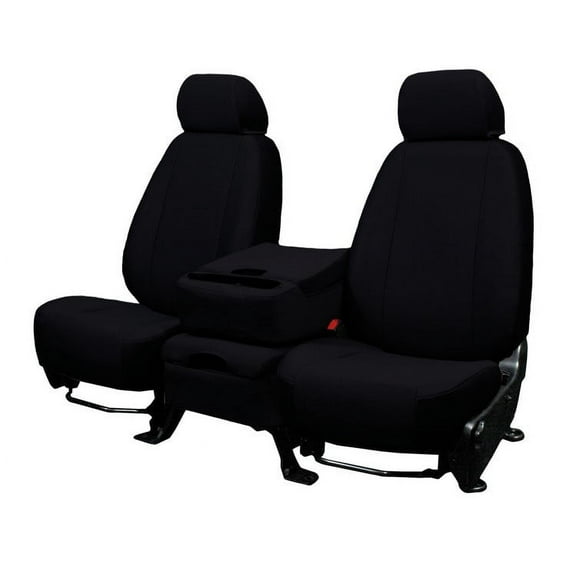 CalTrend Rear 60/40 Split Back & Solid Cushion SportsTex Seat Covers for 2008-2011 Ford Focus - FD358-01GG Black Insert with Black Trim