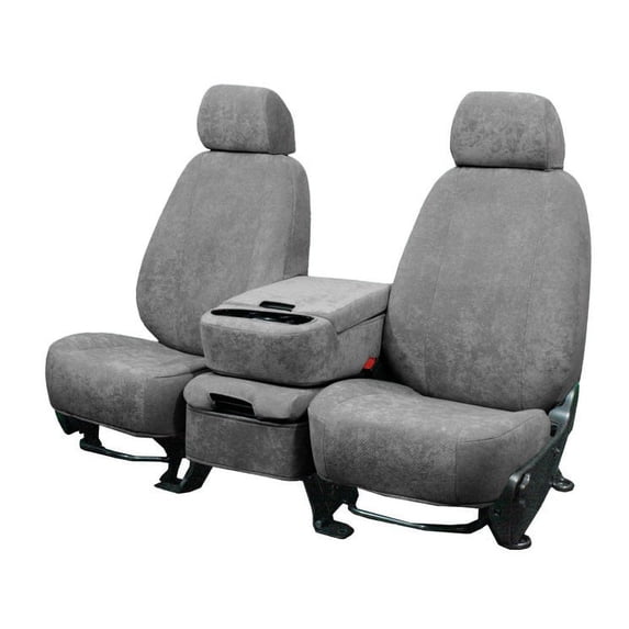 CalTrend Rear 60/40 Split Back & Solid Cushion SuperSuede Seat Covers for 2002-2004 Chrysler Sebring - CR136-08SS Light Grey Insert and Trim
