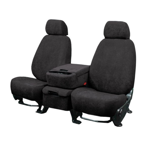 CalTrend Rear 60/40 Split Back & Solid Cushion SuperSuede Seat Covers for 2004-2011 Chevy/GMC Colorado|Canyon - CV363-03SS Charcoal Insert and Trim