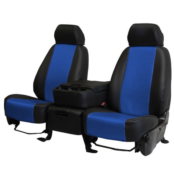 CalTrend Rear 60/40 Split Bench Carbon Fiber Seat Covers for 2015-2018 Chevy Trax - CV567-04FC Blue Insert with Black Trim