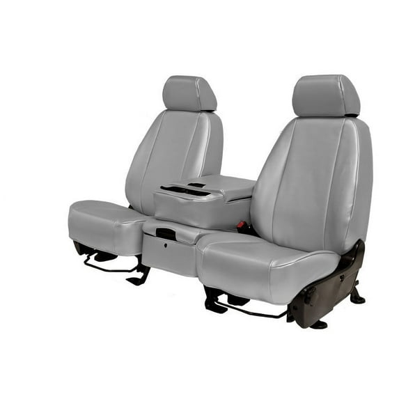 CalTrend Rear 60/40 Split Bench Carbon Fiber Seat Covers for 2021-2022 Toyota Tundra - TY585-08FA Light Grey Insert and Trim