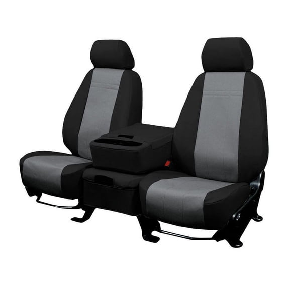 CalTrend Rear 60/40 Split Bench DuraPlus Seat Covers for 2013-2017 Buick/Chevy/GMC Enclave|Traverse|Acadia - CV563-03DD Charcoal Insert with Black Trim
