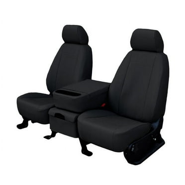 CalTrend Rear 60/40 Split Bench Faux Leather Seat Covers for 2005-2010 Nissan Xterra - NS321-01LB Black Insert with Black Trim