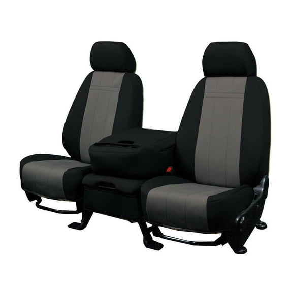 CalTrend Rear 60/40 Split Bench NeoPrene Seat Covers for 2001-2001 Ford F-150 - FD172-03PP Charcoal Insert with Black Trim