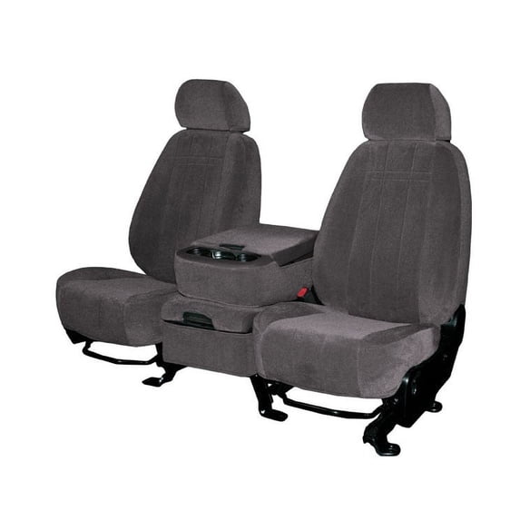 CalTrend Rear 60/40 Split Bench O.E. Velour Seat Covers for 2008-2010 Chevy/GMC Traverse|Acadia - CV441-03RA Charcoal Classic Insert and Trim