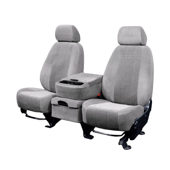 CalTrend Rear 60/40 Split Bench O.E. Velour Seat Covers for 2011-2012 Toyota Sienna - TY290-08RR Light Grey Premier Insert with Classic Trim