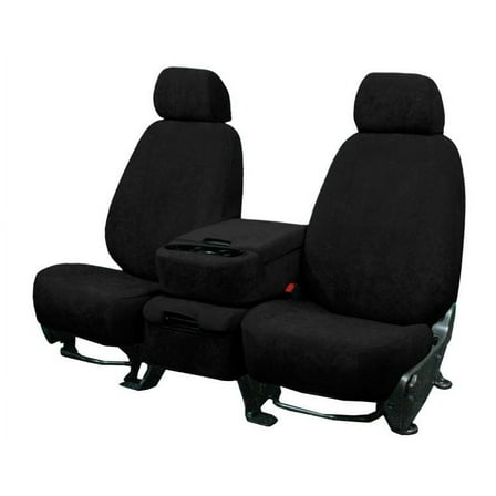 CalTrend Rear 60/40 Split Bench SuperSuede Seat Covers for 2014-2021 Toyota Tundra - TY505-01SP Black Insert with Black Trim