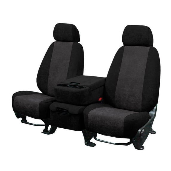 CalTrend Rear 60/40 Split Bench SuperSuede Seat Covers for 2017-2017 Ford Expedition - FD527-03SP Charcoal Insert with Black Trim