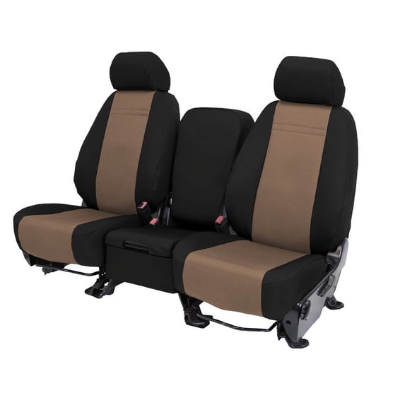 CalTrend Rear Cordura Seat Covers for 2014-2015 Toyota Land Cruiser - TY509-06CC Beige Insert with Black Trim