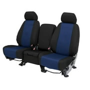 CalTrend Rear Cordura Seat Covers for 2017-2022 Ford F-250-350 - FD523-04CC Blue Insert with Black Trim