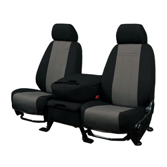 CalTrend Rear NeoSupreme Seat Covers for 2002-2004 Dodge Ram 1500-3500 - DG114-03NN Charcoal Insert with Black Trim