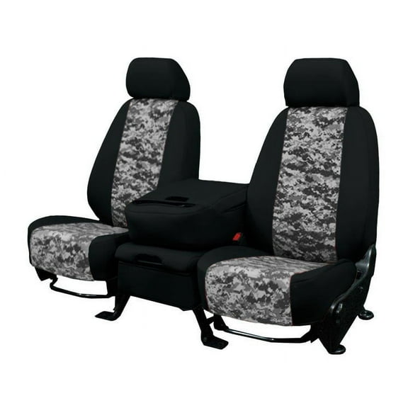 CalTrend Rear Solid Bench Camo Seat Covers for 2004-2009 Chrysler/Dodge Aspen|Durango - DG231-97KS Urban Insert with Black Trim
