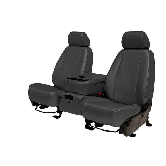CalTrend Rear Solid Bench Carbon Fiber Seat Covers for 1990-1991 Ford Aerostar - FD156-03FA Charcoal Insert and Trim