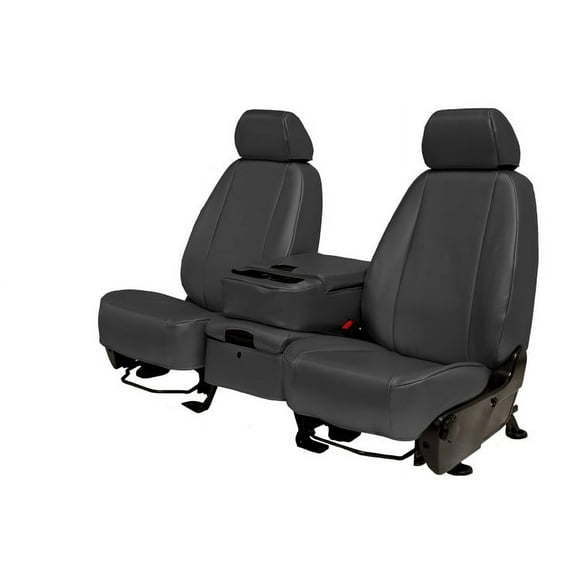 CalTrend Rear Solid Bench Carbon Fiber Seat Covers for 1997-1999 Ford Expedition - FD103-03FA Charcoal Insert and Trim