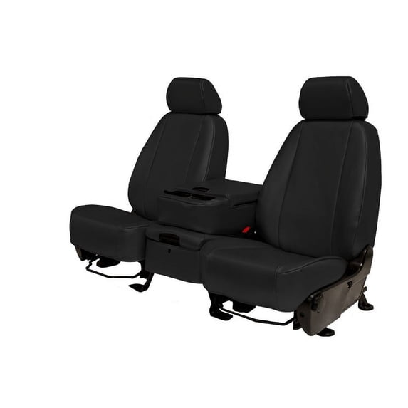 CalTrend Rear Solid Bench Carbon Fiber Seat Covers for 2001-2003 Dodge Durango - DG112-01FA Black Insert and Trim