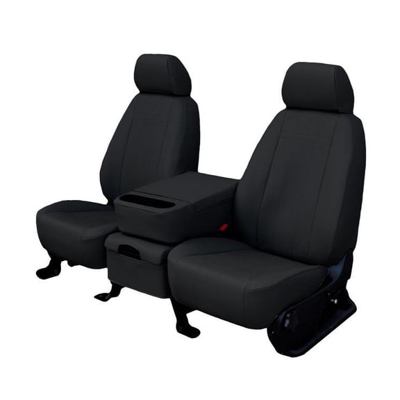 CalTrend Rear Solid Bench Faux Leather Seat Covers for 1992-1994 GMC Jimmy - CV140-01LB Black Insert with Black Trim