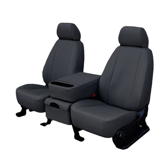 CalTrend Rear Solid Bench Faux Leather Seat Covers for 2001-2003 Dodge Durango - DG112-09LX Dark Grey Insert and Trim