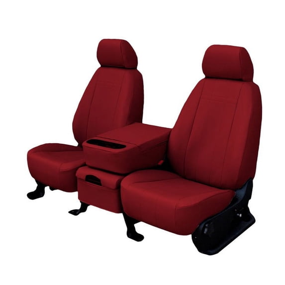 CalTrend Rear Solid Bench Faux Leather Seat Covers for 2007-2012 Lexus ES350 - LY111-02LX Red Insert and Trim