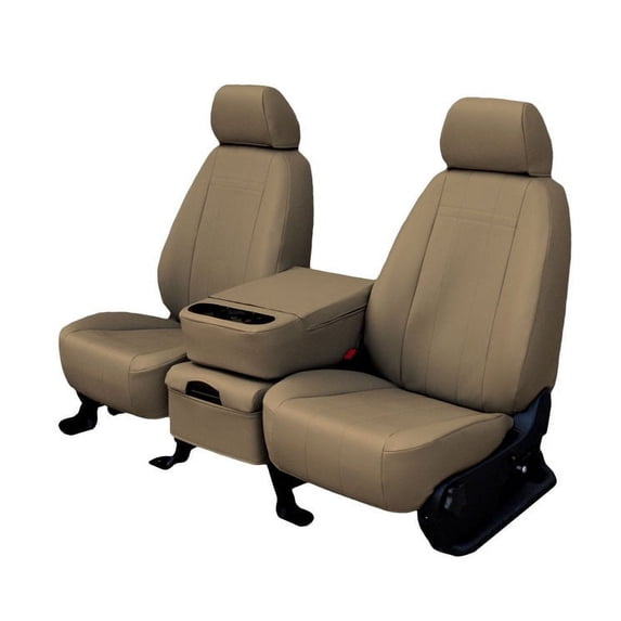 CalTrend Rear Solid Bench Faux Leather Seat Covers for 2016-2023 Chevy Camaro - CV583-06LX Beige Insert and Trim