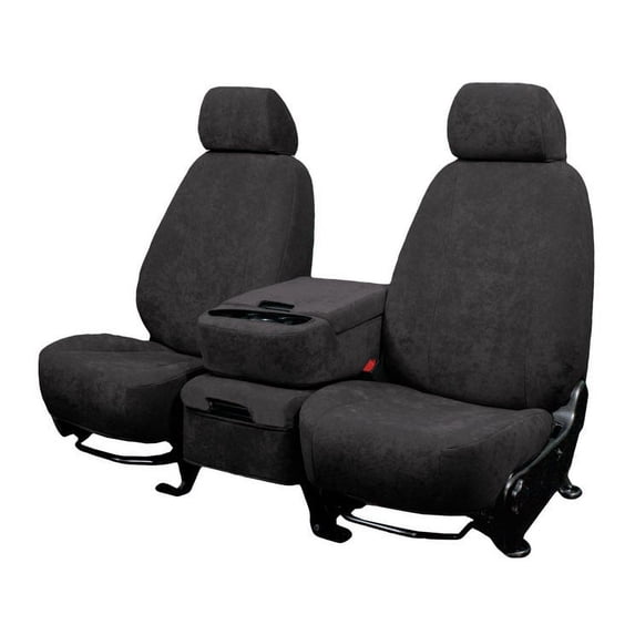 CalTrend Rear Solid Bench MicroSuede Seat Covers for 1999-2002 Ford F-250-550 - FD286-03SA Charcoal Insert and Trim