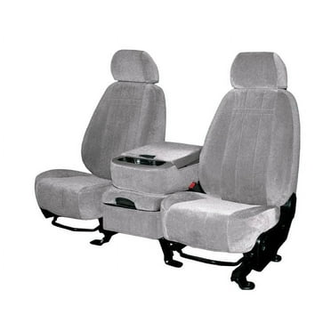 CalTrend Rear Solid Bench O.E. Velour Seat Covers for 1992-1997 Toyota Tercel - TY335-08RA Light Grey Classic Insert and Trim