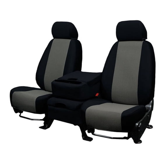 CalTrend Rear Solid Bench SportsTex Seat Covers for 2022-2022 Ford Maverick - FD578-08GG Light Grey Insert with Black Trim
