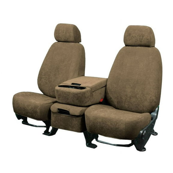 CalTrend Rear Solid Bench SuperSuede Seat Covers for 2000-2002 Ford Excursion - FD189-06SS Beige Insert and Trim