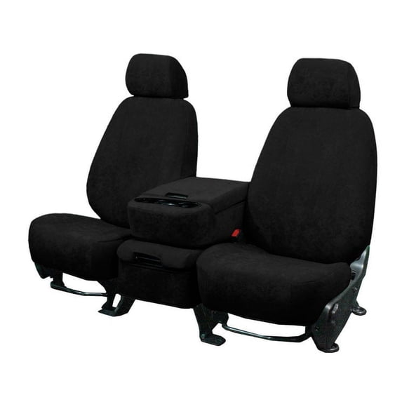 CalTrend Rear Solid Bench SuperSuede Seat Covers for 2014-2019 Chevy/GMC Silverado|Sierra 1500-3500 - CV544-01SS Black Insert and Trim
