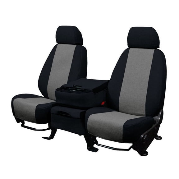 CalTrend Rear Solid Bench Tweed Seat Covers for 2000-2002 Chevy/GMC Suburban|Yukon 1500-2500 - CV173-03TT Charcoal Insert with Black Trim