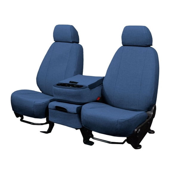 CalTrend Rear Solid Bench Tweed Seat Covers for 2016-2023 Chevy Camaro - CV583-04TA Blue Insert and Trim
