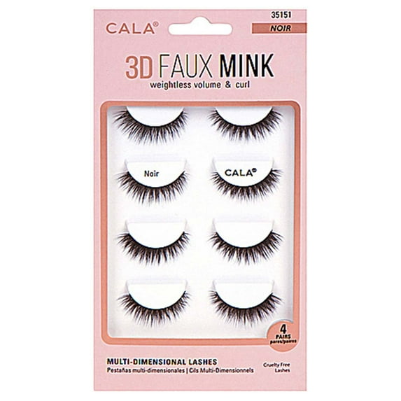 Cala 3D Faux Mink Lashes - 4 Pair Packs - Noir (35151)