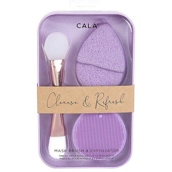 Cala Cleanse & Refresh Mask Brush & Exfoliator Set