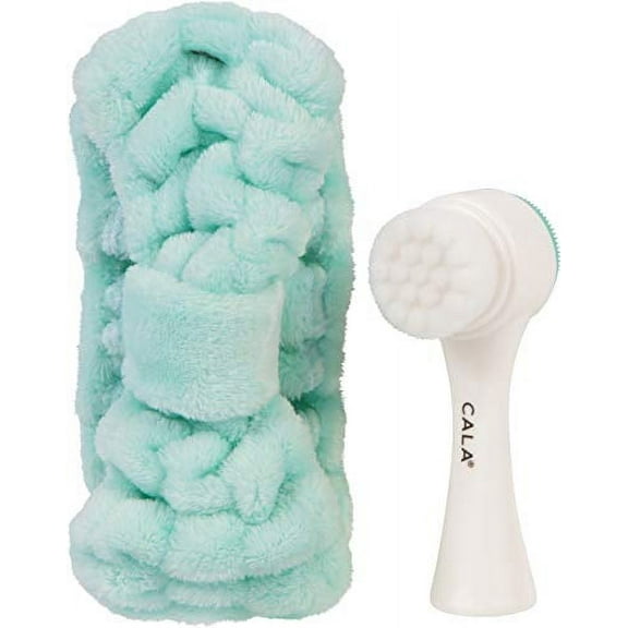 Cala Goal To Glow Dual Action Facial Brush & Headband Set (Mint)