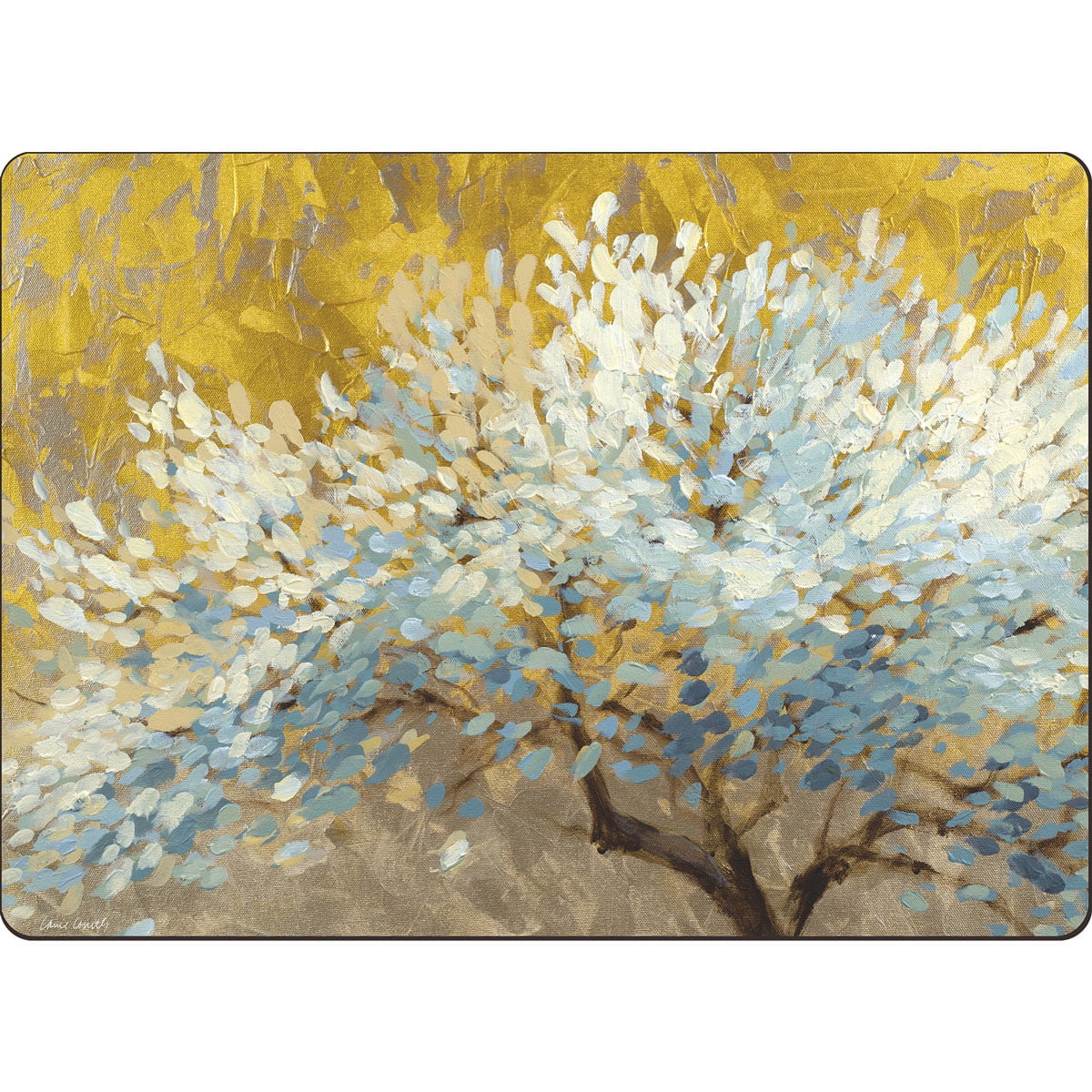Cala Home "A Thousand Lifetimes" Premium Decorative Hardboard Cork Back Tabletop Placemats 4 Pack