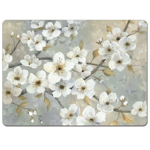 Cala Home "Blossoms" 4-Pack Premium Decorative Hardboard Cork Back Tabletop Placemats
