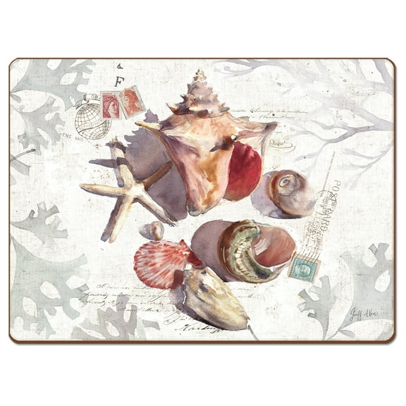 Cala Home Sundrenched Shells Hardboard Placemat Boxed Set of 4