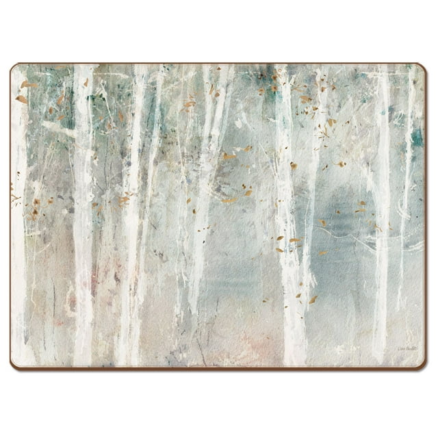 Cala Home Woodland Walk Hardboard Cork Back Placemats, Wooden Dinner