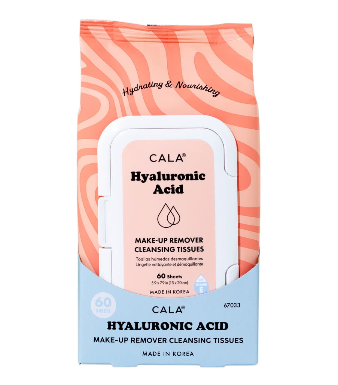 Cala Hyaluronic Acid Makeup Remover Cleansing Tissues (60 Sheets).