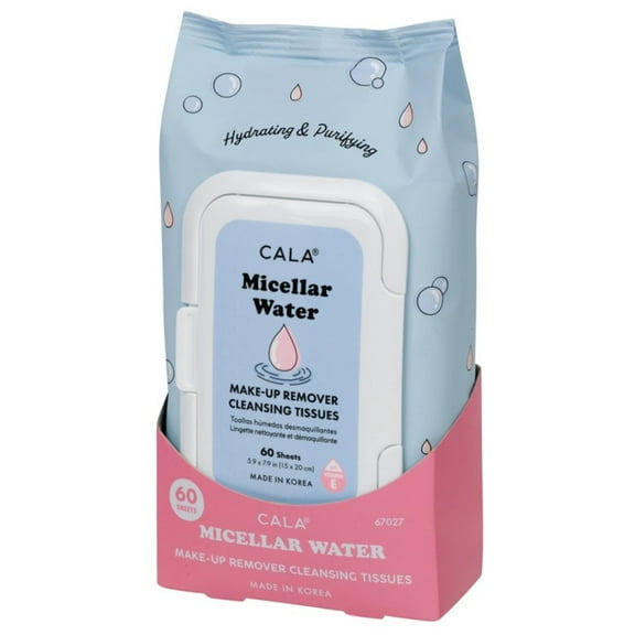 CALA Makeup Remover Cleansing Tissues with Micellar Water (60 Sheets)