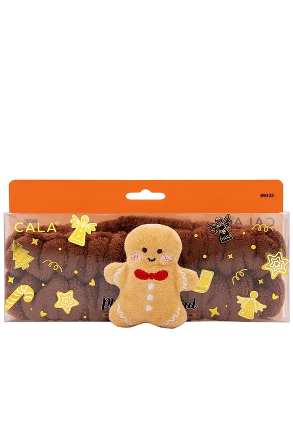 Plush Headband (Gingerbread) - Soft, Non-Slip Hair Accessory for Women, Ideal for Skincare, Makeup Application, and Spa Use, Fits All Hair Types