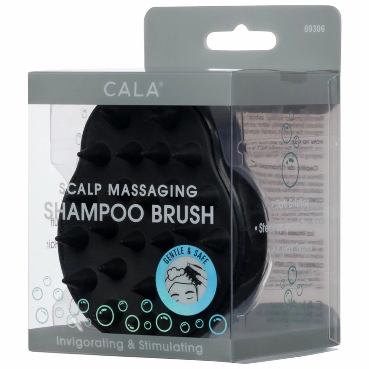 Cala SCALP MASSAGING SHAMPOO BRUSH (Black)